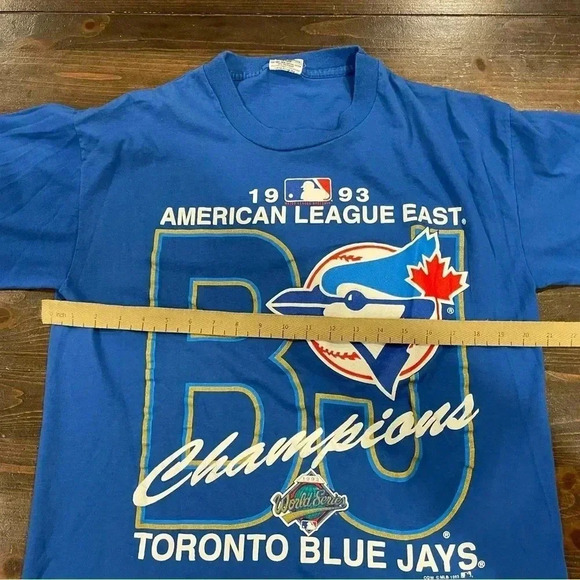 Toronto Blue Jays 93’ American League Champions T-Shirt - Single Stitch - Picture 7 of 7